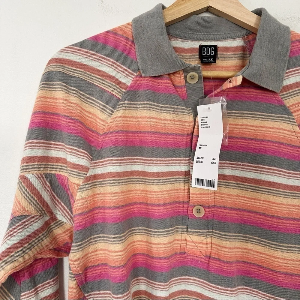 BDG Urban Outfitters Women’s XS Pink Cropped Henley Shirt New